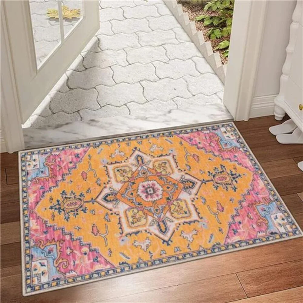 Washable Indoor Door mat, Non Slip Retro Floor Mat 20